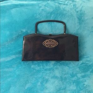 Brown Purse with Copper Brooch